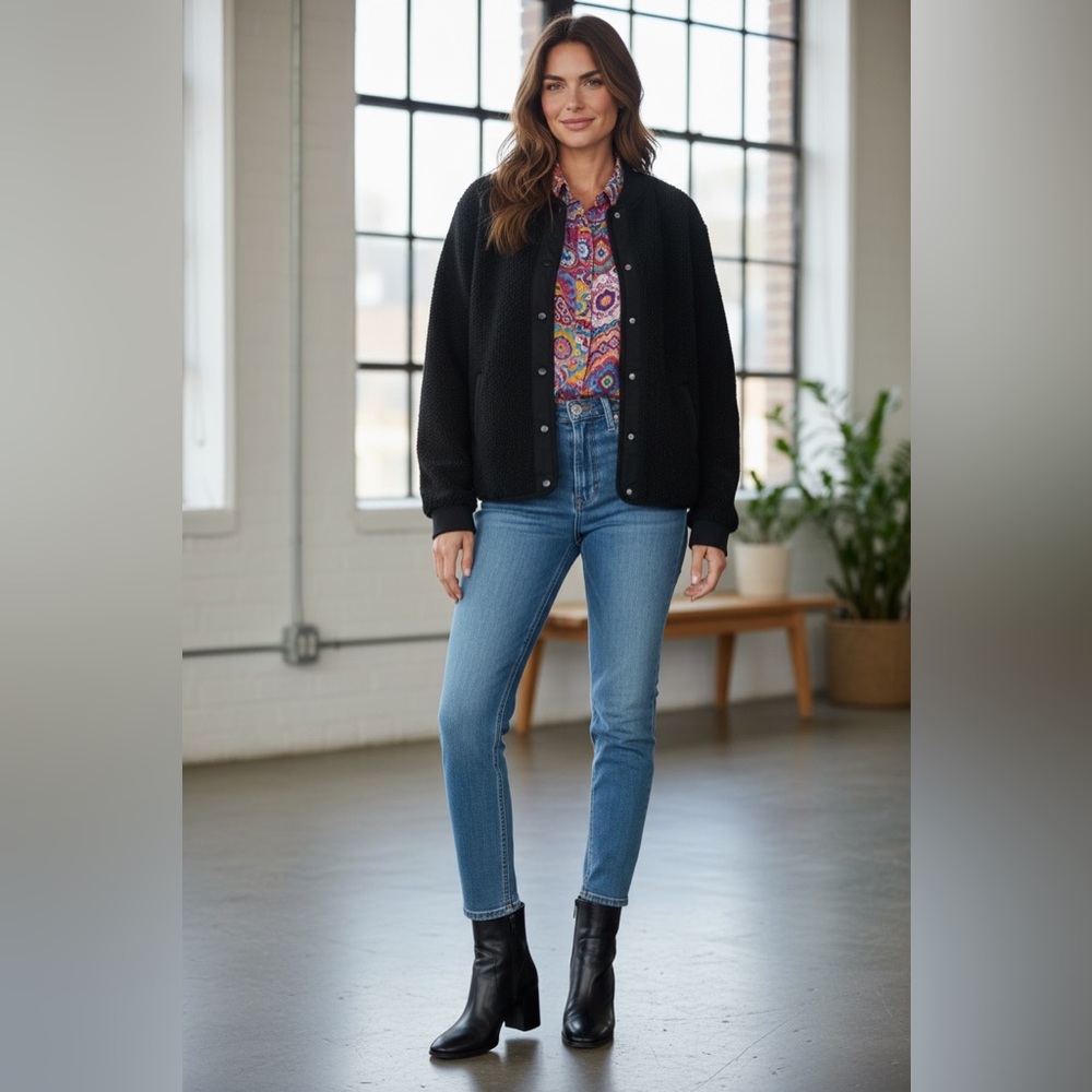 Velvet Heart Black Sherpa Bomber Jacket